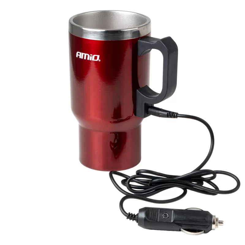 DC automobilinis virdulys/puodelis 450ml, raudonas, 12V