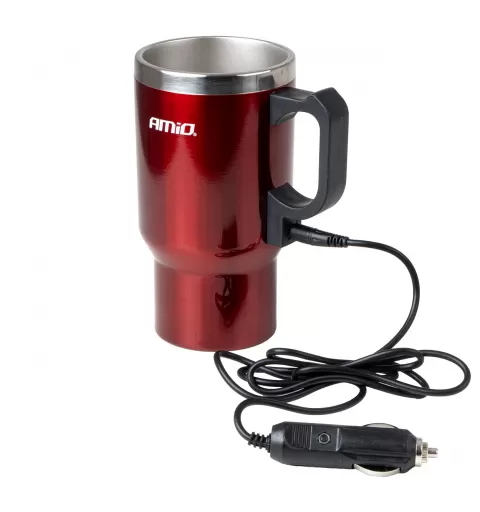 DC automobilinis virdulys/puodelis 450ml, raudonas, 12V