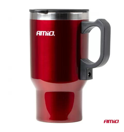 DC automobilinis virdulys/puodelis 450ml, raudonas, 12V