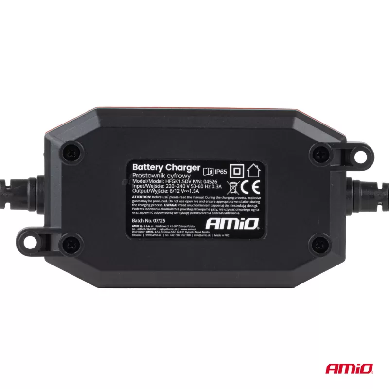 Skaitmeninis akumuliatoriaus įkroviklis AGM GEL STD LiFePo4 MAX 1,5A 6/12V AMIO-04526