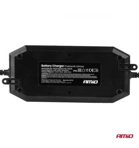 Skaitmeninis akumuliatoriaus įkroviklis AGM GEL STD LiFePo4 MAX 10A 12/24V PRO AMIO-04528
