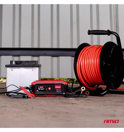 Skaitmeninis akumuliatoriaus įkroviklis AGM GEL STD LiFePo4 MAX 5A 6/12V PRO AMIO-04527