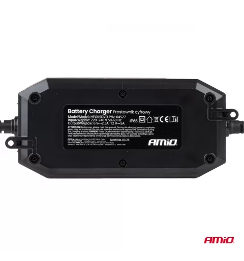 Skaitmeninis akumuliatoriaus įkroviklis AGM GEL STD LiFePo4 MAX 5A 6/12V PRO AMIO-04527