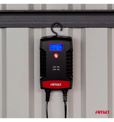 Skaitmeninis akumuliatoriaus įkroviklis AGM GEL STD LiFePo4 MAX 6A 6/12V PRO HOOK AMIO-04532