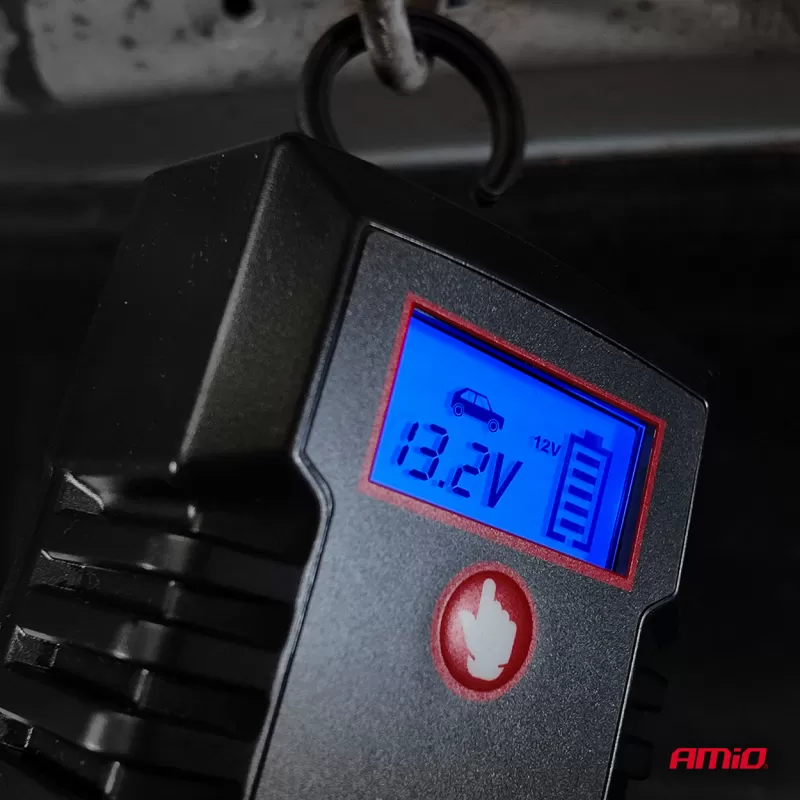 Skaitmeninis akumuliatoriaus įkroviklis AGM GEL STD LiFePo4 MAX 8A 12/24V PRO HOOK AMIO-04533
