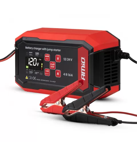 Skaitmeninis akumuliatoriaus įkroviklis BOOST AGM GEL STD LiFePo4 MAX 16A 12/24V PRO AMIO-04529