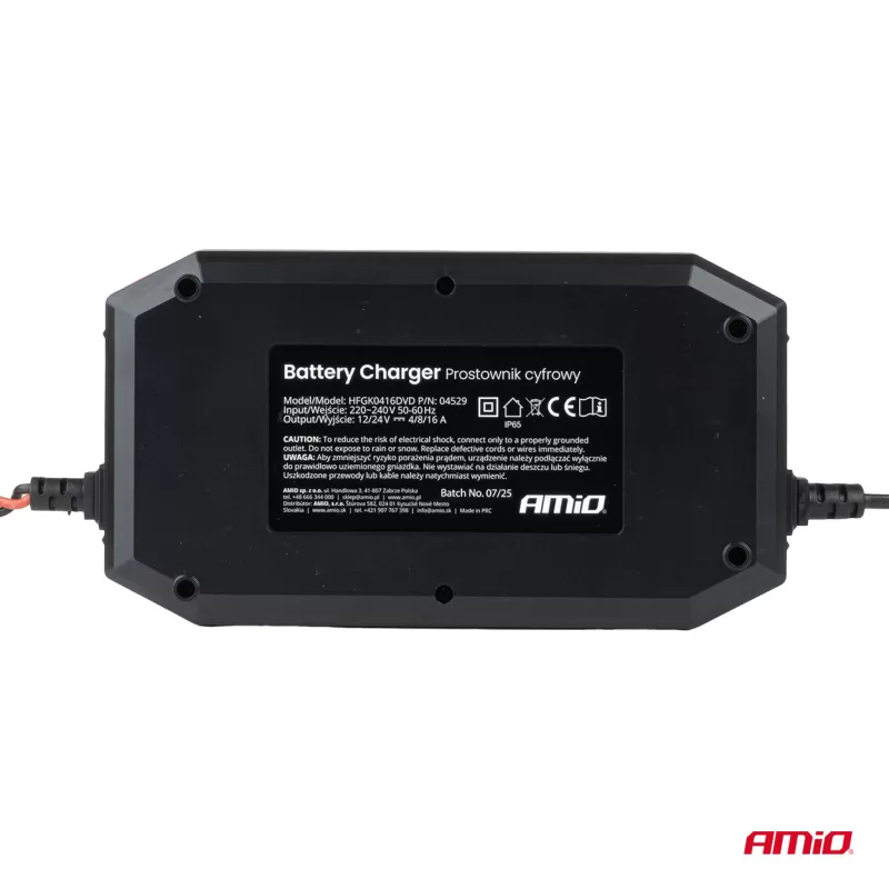 Skaitmeninis akumuliatoriaus įkroviklis BOOST AGM GEL STD LiFePo4 MAX 16A 12/24V PRO AMIO-04529