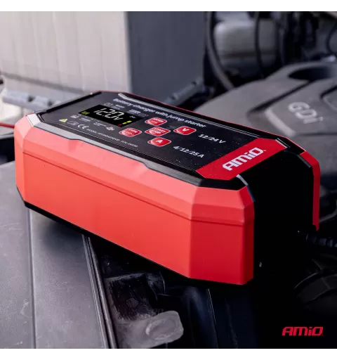 Skaitmeninis akumuliatoriaus įkroviklis BOOST AGM GEL STD LiFePo4 MAX 25A 12/24V PRO AMIO-04530