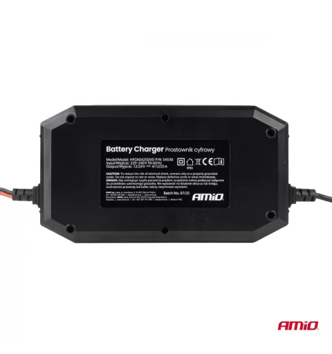 Skaitmeninis akumuliatoriaus įkroviklis BOOST AGM GEL STD LiFePo4 MAX 25A 12/24V PRO AMIO-04530