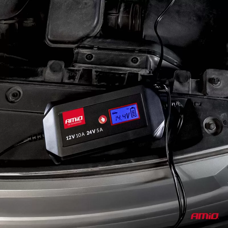 Skaitmeninis akumuliatoriaus įkroviklis STD GEL AGM WET MAX 10A 12/24V AMIO-04525
