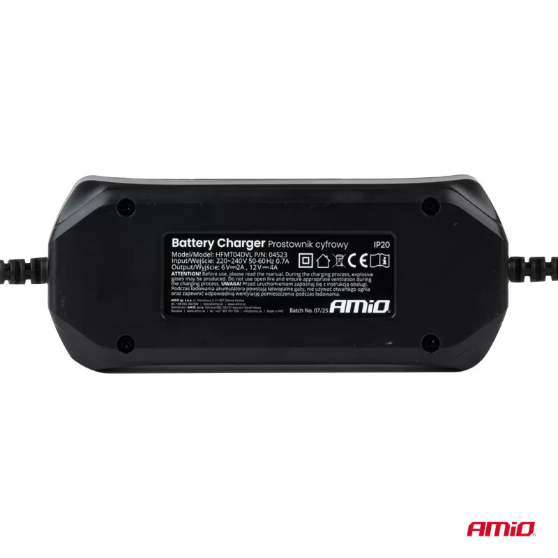 Skaitmeninis akumuliatoriaus įkroviklis STD GEL AGM WET MAX 4A 6/12V AMIO-04523
