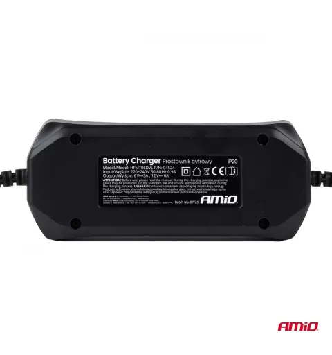 Skaitmeninis akumuliatoriaus įkroviklis STD GEL AGM WET MAX 6A 6/12V AMIO-04524