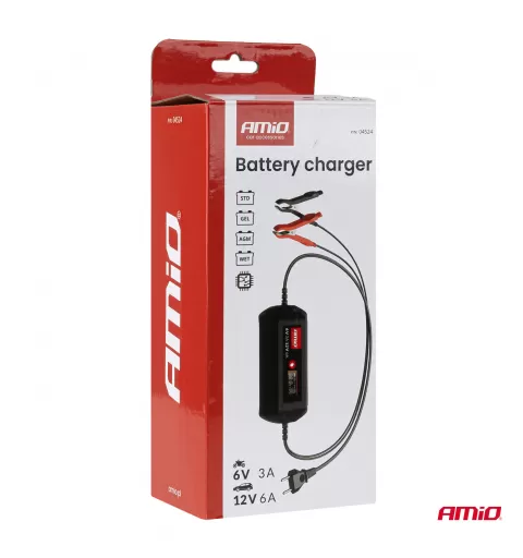Skaitmeninis akumuliatoriaus įkroviklis STD GEL AGM WET MAX 6A 6/12V AMIO-04524