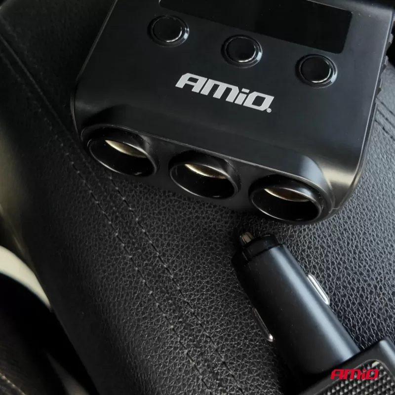 Prailgintuvo lizdas su įkrovikliu 4xUSB-A QC3.0 PD 3.0, 180 W AMIO-04835