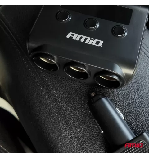 Prailgintuvo lizdas su įkrovikliu 4xUSB-A QC3.0 PD 3.0, 180 W AMIO-04835