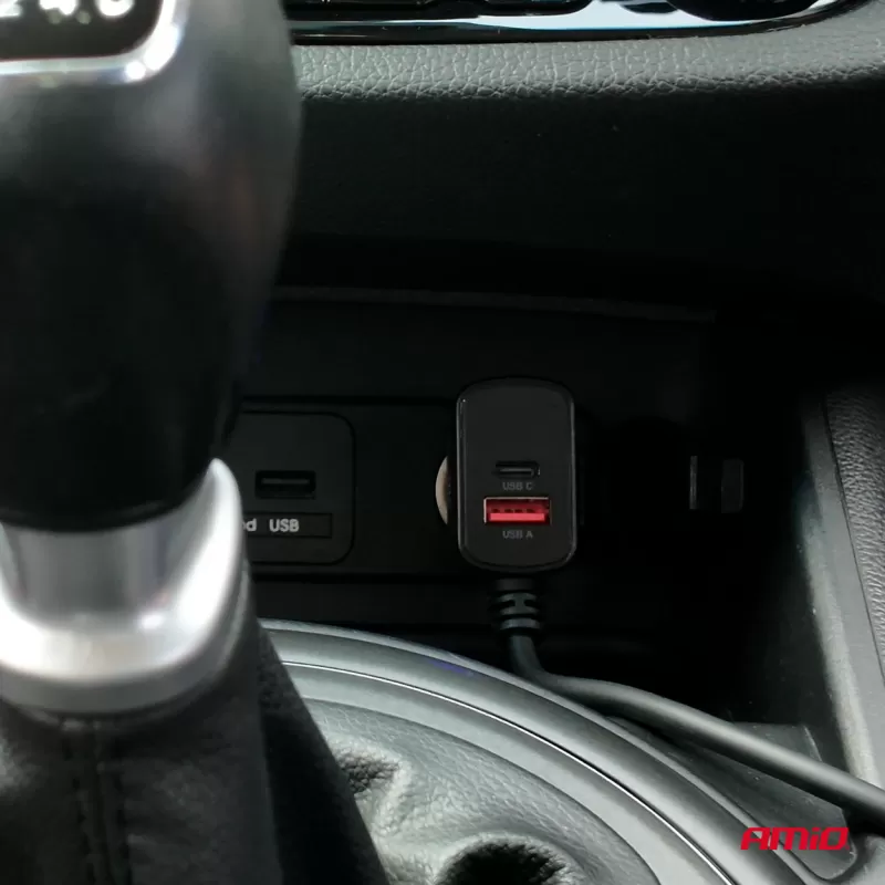 Prailgintuvo lizdas su įkrovikliu 4xUSB-A QC3.0 PD 3.0, 180 W AMIO-04835
