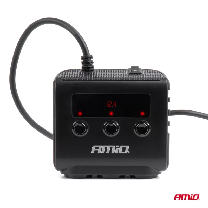 Prailgintuvo lizdas su įkrovikliu 4xUSB-A QC3.0 PD 3.0, 180 W AMIO-04835