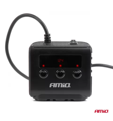 Prailgintuvo lizdas su įkrovikliu 4xUSB-A QC3.0 PD 3.0, 180 W AMIO-04835