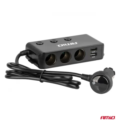 Prailgintuvo lizdas su voltmetru AMIO-03781