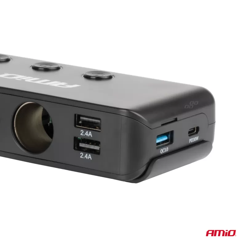 Prailgintuvo lizdas su voltmetru AMIO-03781