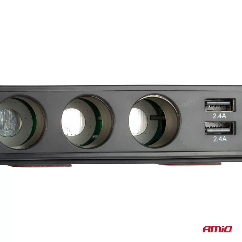 Prailgintuvo lizdas su voltmetru AMIO-03781