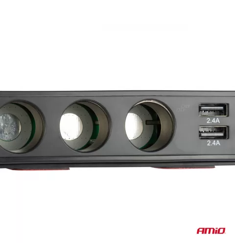 Prailgintuvo lizdas su voltmetru AMIO-03781