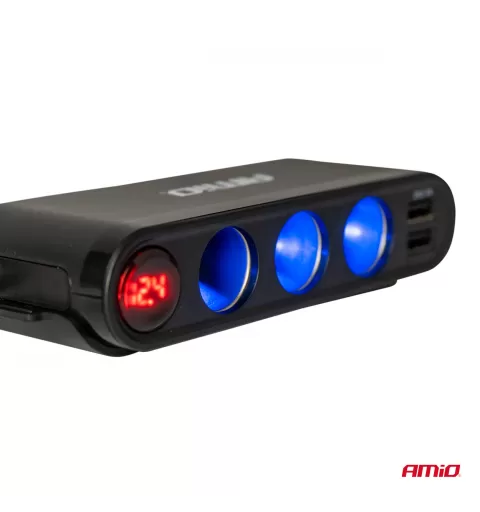 Prailgintuvo lizdas su voltmetru AMIO-03782