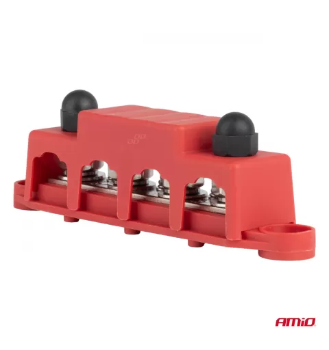 Masės paskirstymo blokas su plius šyna M10 12V - 48V 250A AMIO-03812