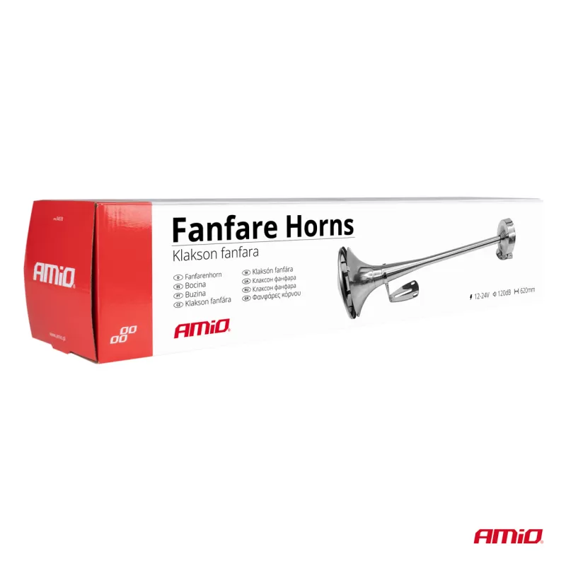 Fanfarinis garso signalas, chromuotas, 620mm, LowTone, AMIO-04078