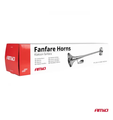 Fanfarinis garso signalas, chromuotas, 620mm, LowTone, AMIO-04078