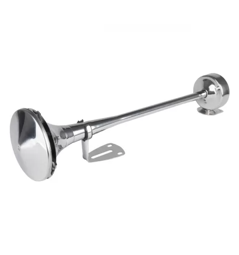 Fanfarinis garso signalas, chromuotas, 520mm, 12V 24V, HighTone, AMIO-04077