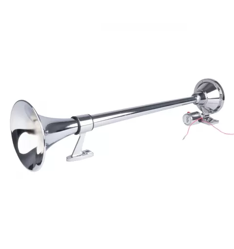 Fanfarinis garso signalas, chromuotas, 640mm, 12V 24V, AMIO-04076