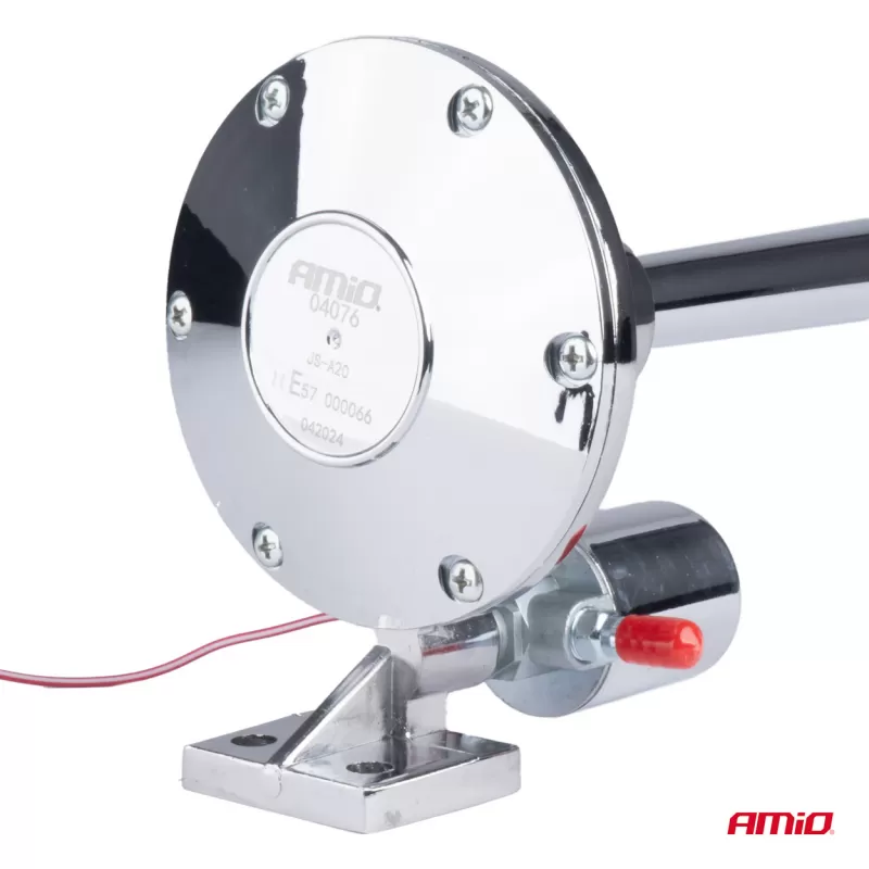 Fanfarinis garso signalas, chromuotas, 640mm, 12V 24V, AMIO-04076