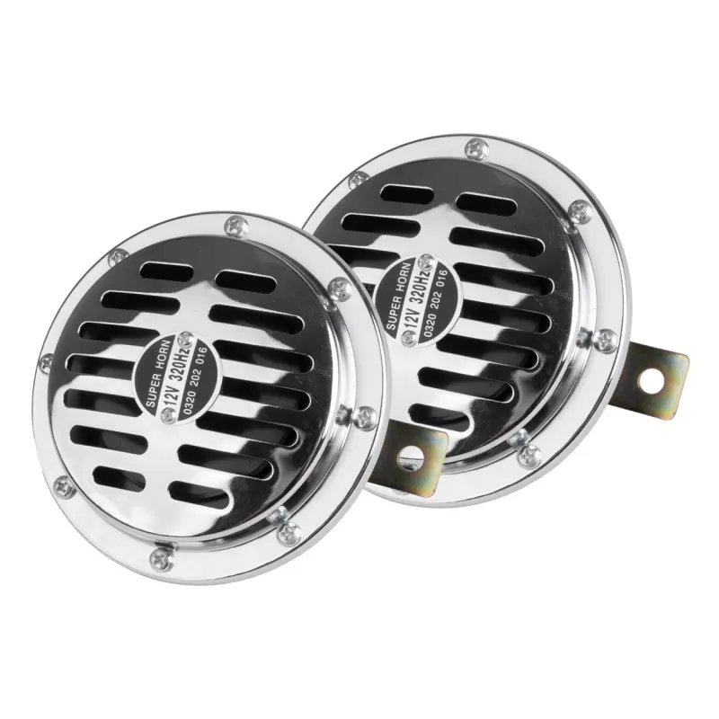 Garso signalas, chromuotas, 125 mm, 12V, AMIO-04074