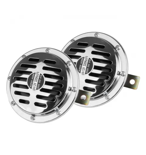 Garso signalas, chromuotas, 125 mm, 12V, AMIO-04074