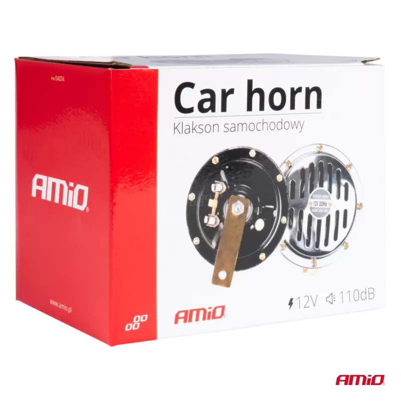Garso signalas, chromuotas, 125 mm, 12V, AMIO-04074