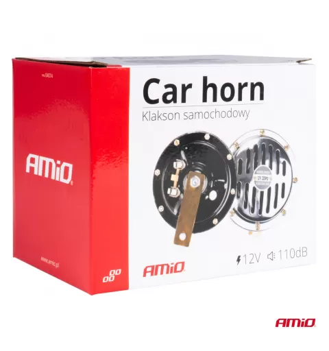 Garso signalas, chromuotas, 125 mm, 12V, AMIO-04074