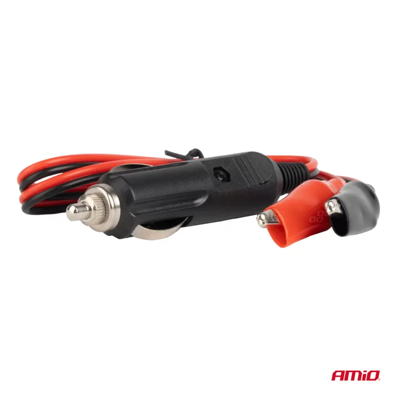 Žiebtuvėlio lizdo adapteris su krokodilo tipo išvadu 12V 24V 60cm AMIO-03802