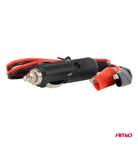 Žiebtuvėlio lizdo adapteris su krokodilo tipo išvadu 12V 24V 60cm AMIO-03802