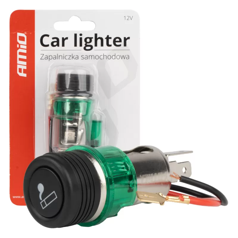 Žiebtuvėlio lizdo rinkinys su žalia lempute 12V CLI-03