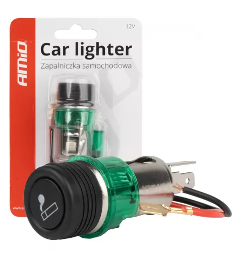 Žiebtuvėlio lizdo rinkinys su žalia lempute 12V CLI-03