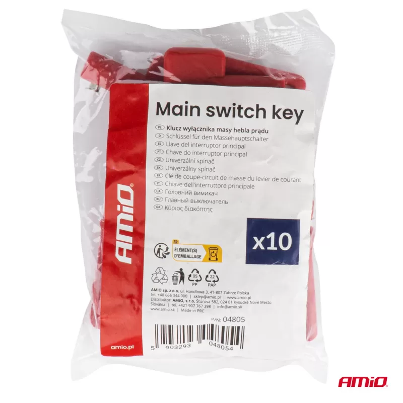 Pagrindinio jungiklio raktų rinkinys, 10 vnt., AMIO-04805