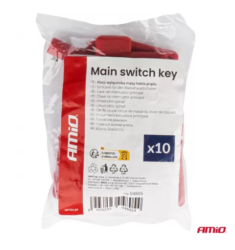 Pagrindinio jungiklio raktų rinkinys, 10 vnt., AMIO-04805