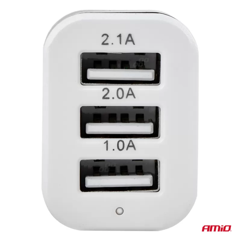 Telefono įkroviklis 3xUSB, baltas, PCH-03