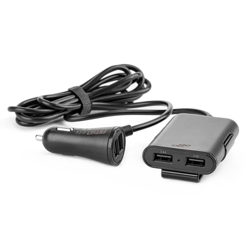 Telefono įkroviklis priekiui-galui su prailgintuvo laidu, 4 USB