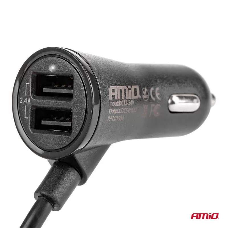 Telefono įkroviklis priekiui-galui su prailgintuvo laidu, 4 USB