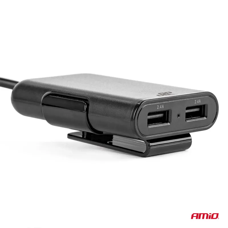 Telefono įkroviklis priekiui-galui su prailgintuvo laidu, 4 USB