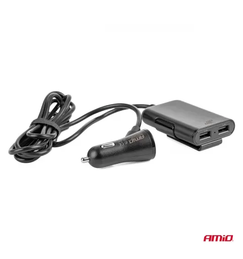 Telefono įkroviklis priekiui-galui su prailgintuvo laidu, 4 USB