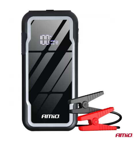 Nešiojamas 3in1 paleidimo įrenginys/LED/išorinė baterija 12V 12Ah 1600A AMIO-04678