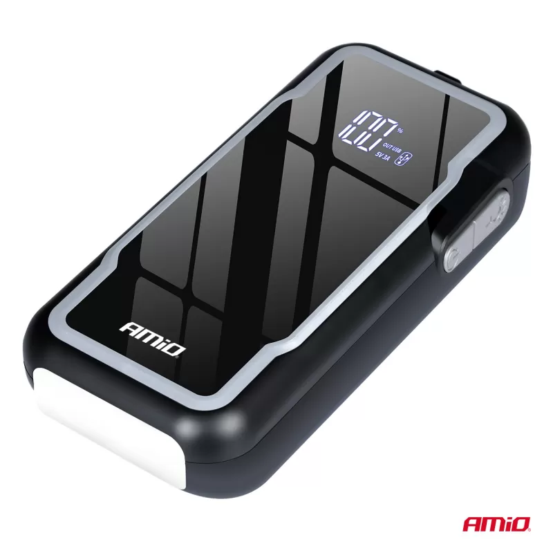 Nešiojamas 3in1 paleidimo įrenginys/LED/išorinė baterija 12V 12Ah 1600A AMIO-04678